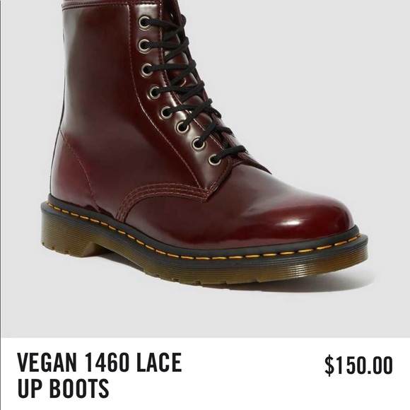 cherry red doc martens vegan